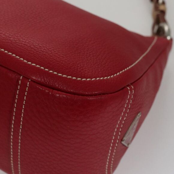 Prada Triangle Logo Red Leather Shoulder Bag (Pre-Owned) - Picture 8 of 16